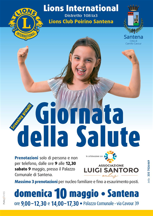 Santena, due giornate dedicate alla prevenzione: screening gratuiti e informazione sanitaria con la “Giornata della Salute”

